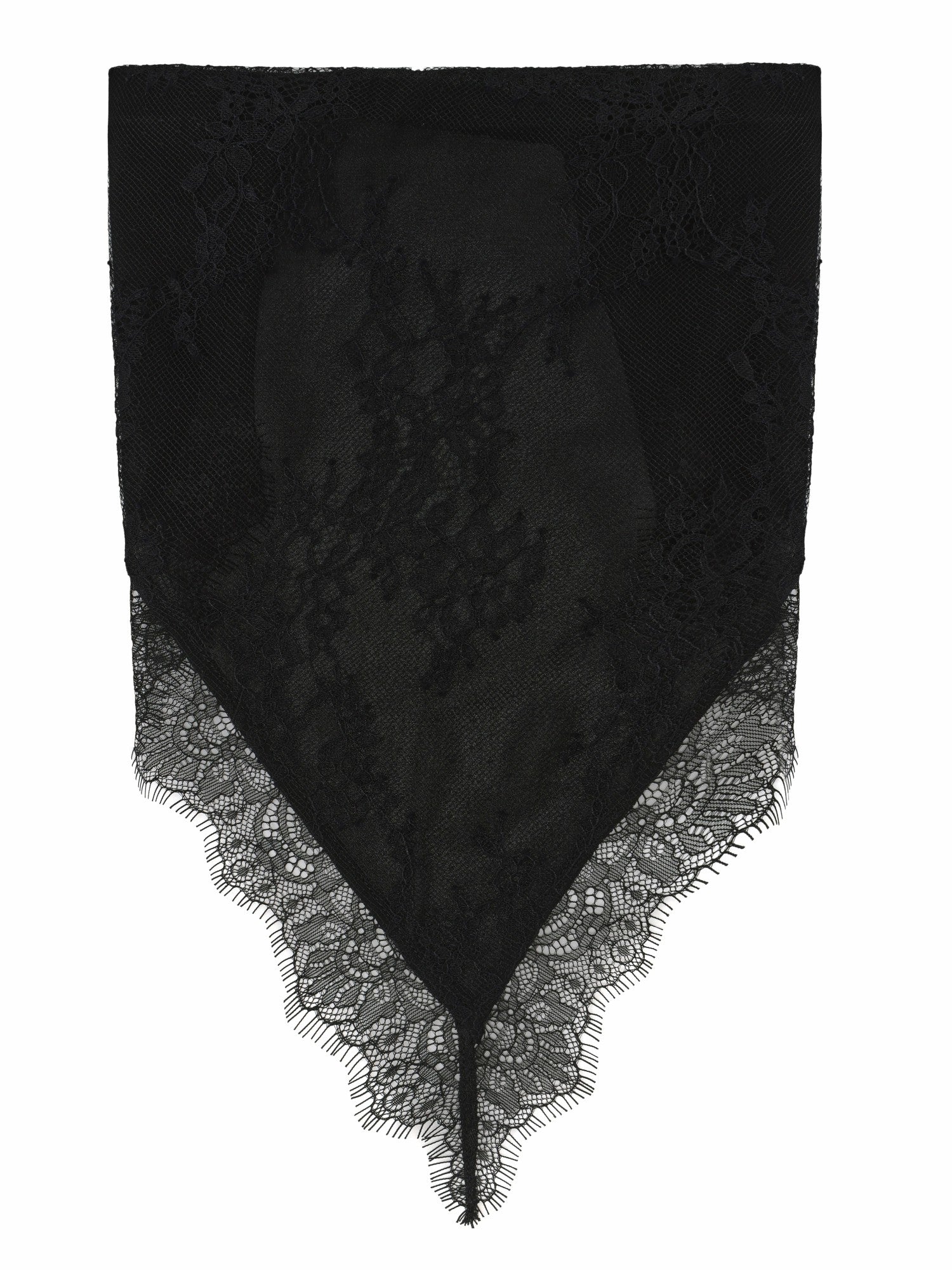 Nana Jacqueline Sylvie Lace-Trim Black Headscarf Black