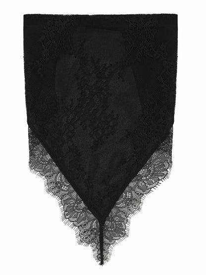 Nana Jacqueline Sylvie Lace-Trim Black Headscarf Black