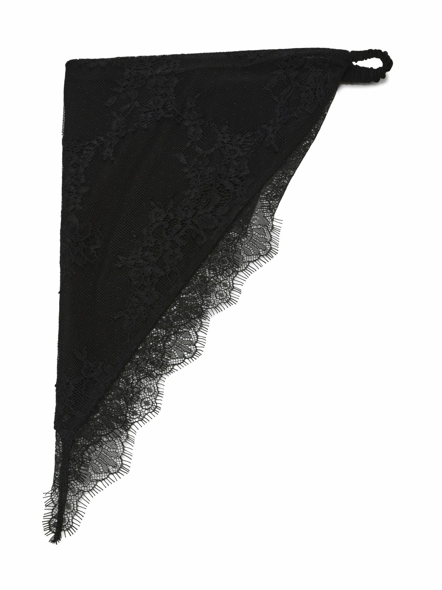 Nana Jacqueline Sylvie Lace-Trim Black Headscarf Black