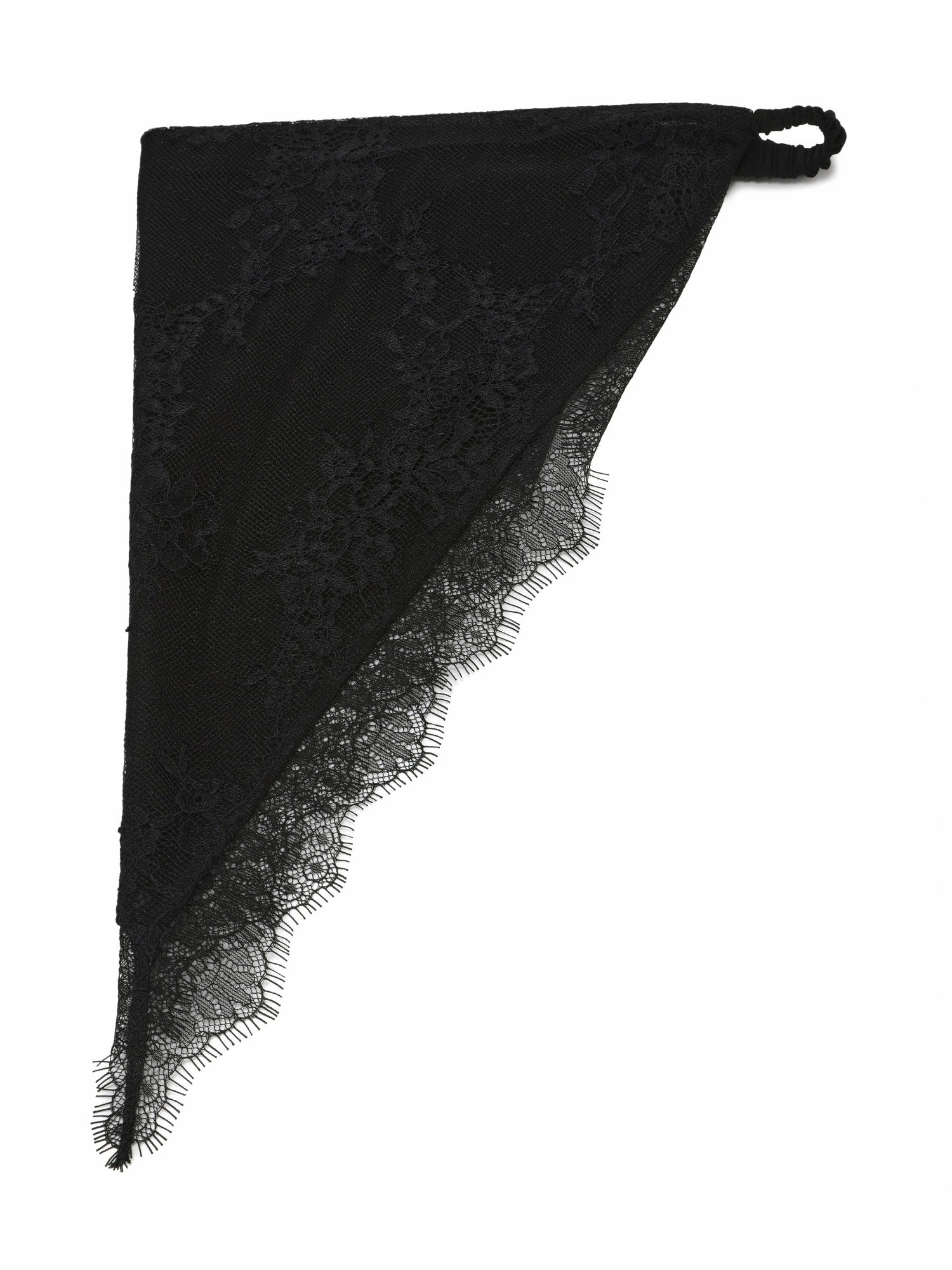 Nana Jacqueline Sylvie Lace-Trim Black Headscarf Black