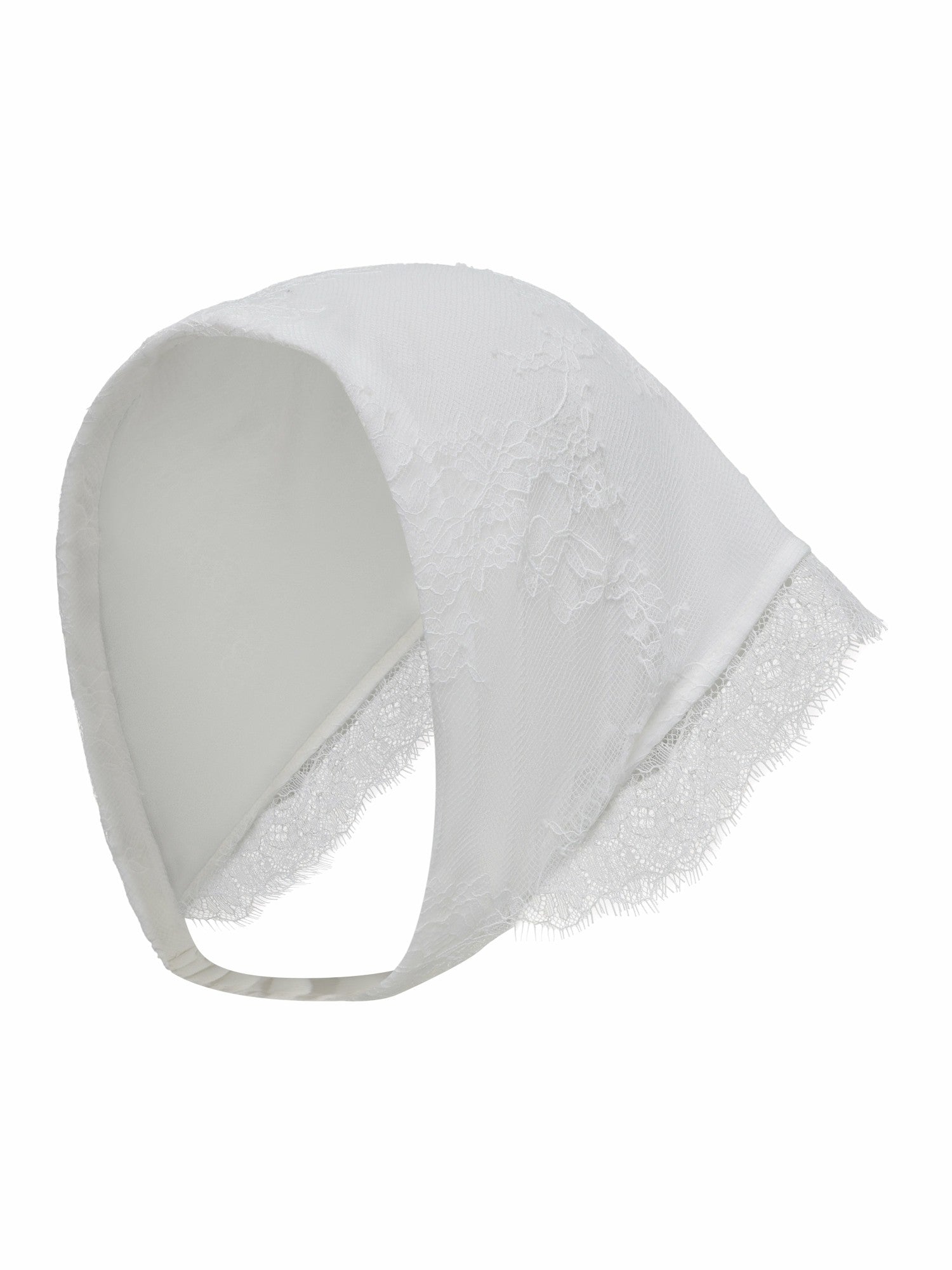 Nana Jacqueline Sylvie Lace-Trim White Headscarf White