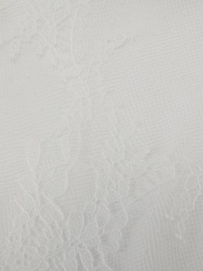 Nana Jacqueline Sylvie Lace-Trim White Headscarf White