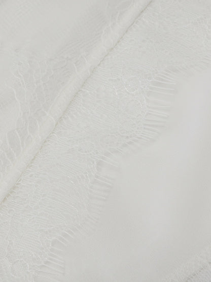 Nana Jacqueline Sylvie Lace-Trim White Headscarf White