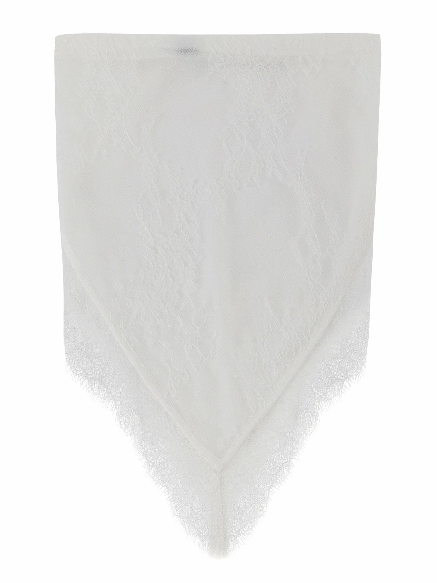 Nana Jacqueline Sylvie Lace-Trim White Headscarf White