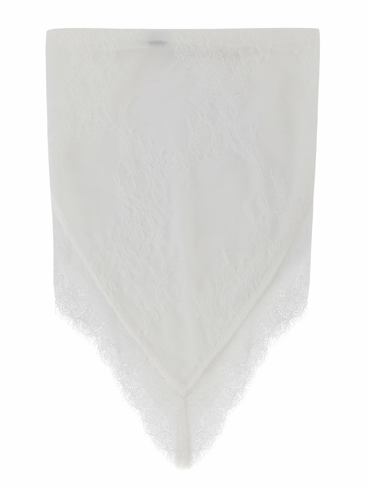 Nana Jacqueline Sylvie Lace-Trim White Headscarf White