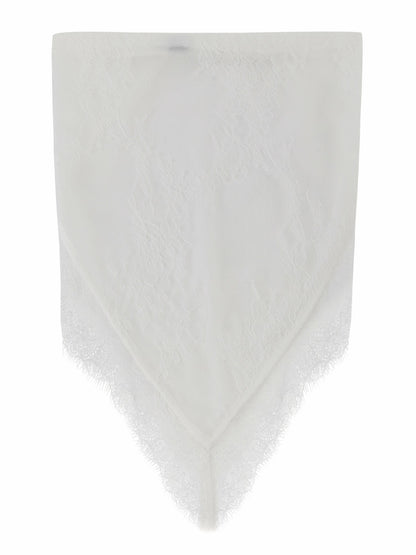 Nana Jacqueline Sylvie Lace-Trim White Headscarf White