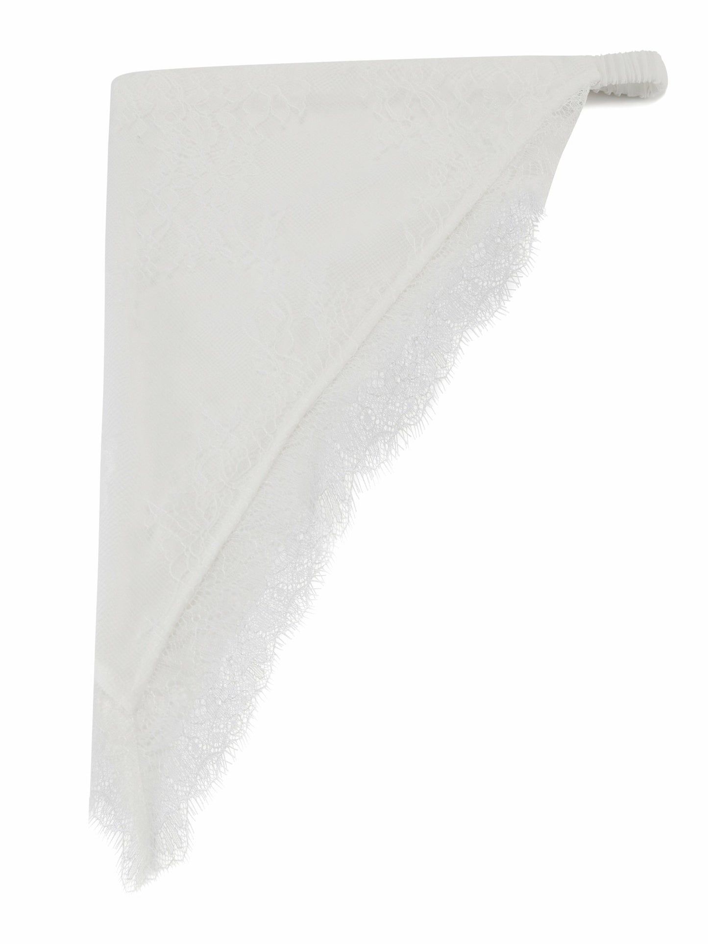 Nana Jacqueline Sylvie Lace-Trim White Headscarf White