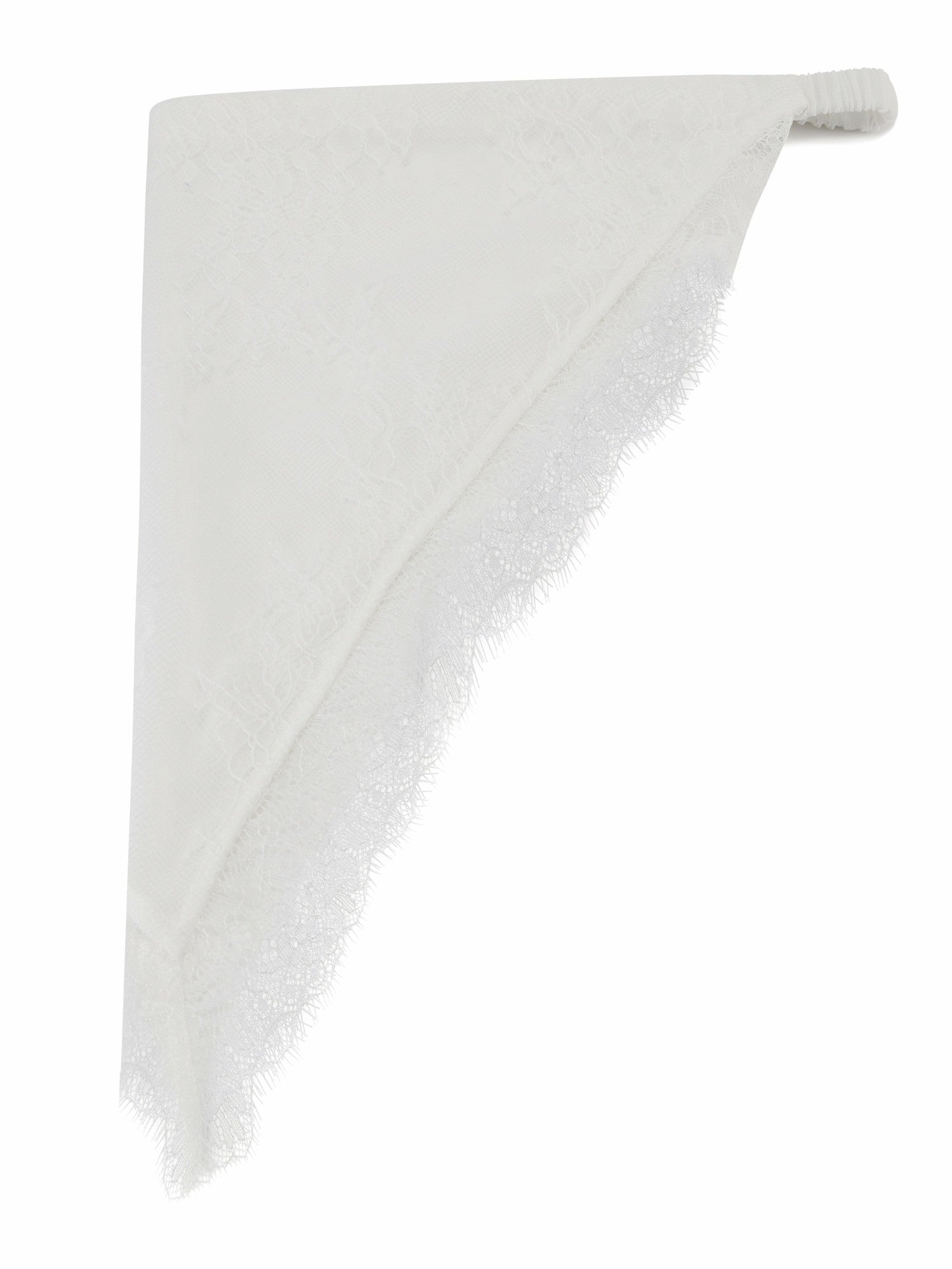 Nana Jacqueline Sylvie Lace-Trim White Headscarf White