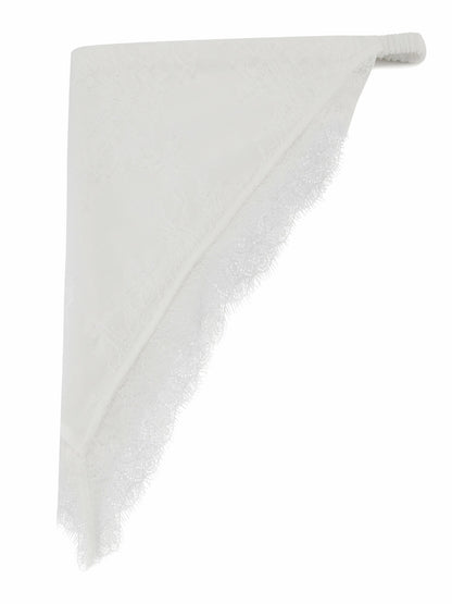 Nana Jacqueline Sylvie Lace-Trim White Headscarf White