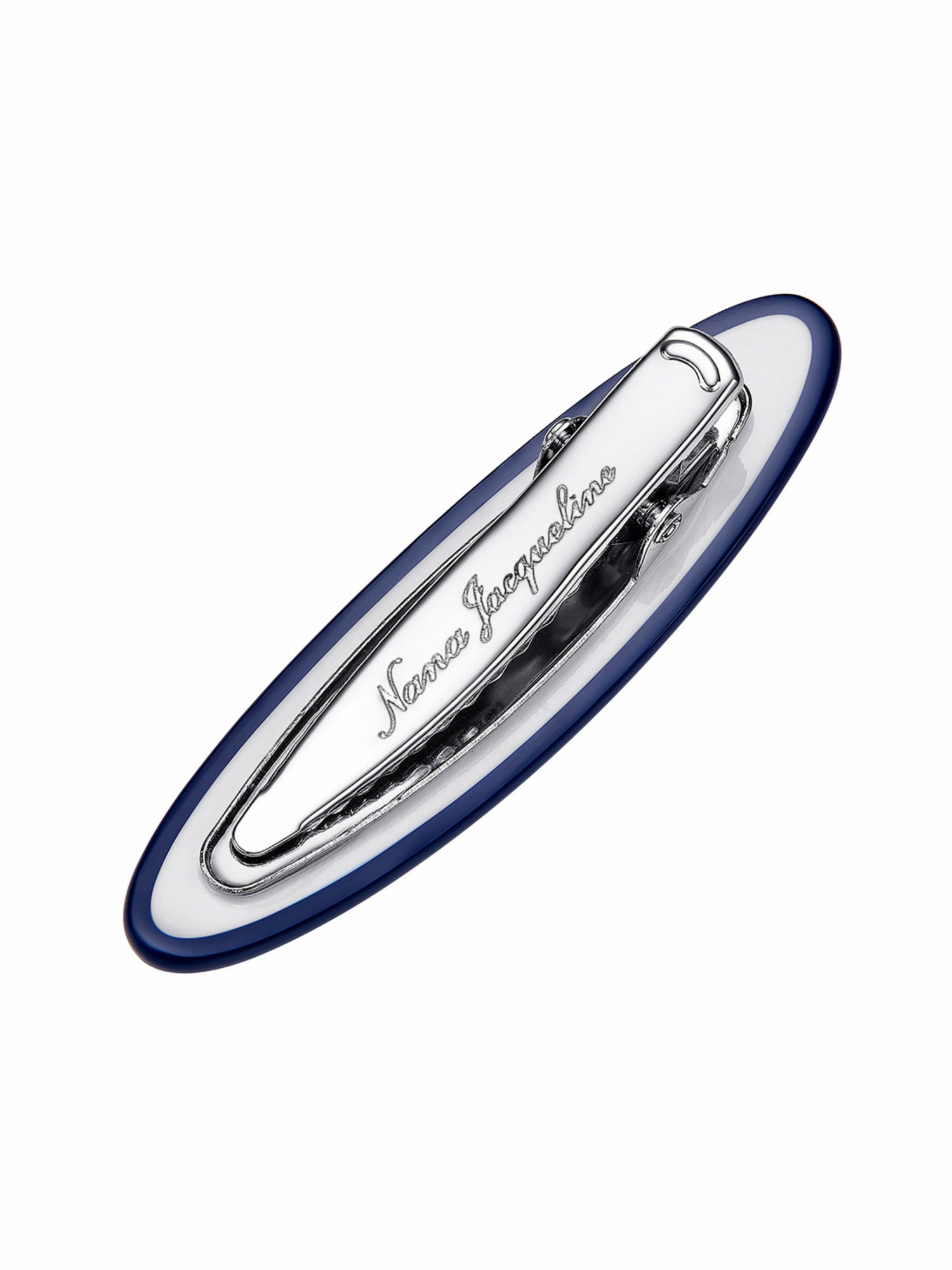 Nana Jacqueline Giana Oval Crystal-Logo White Hair Clip White