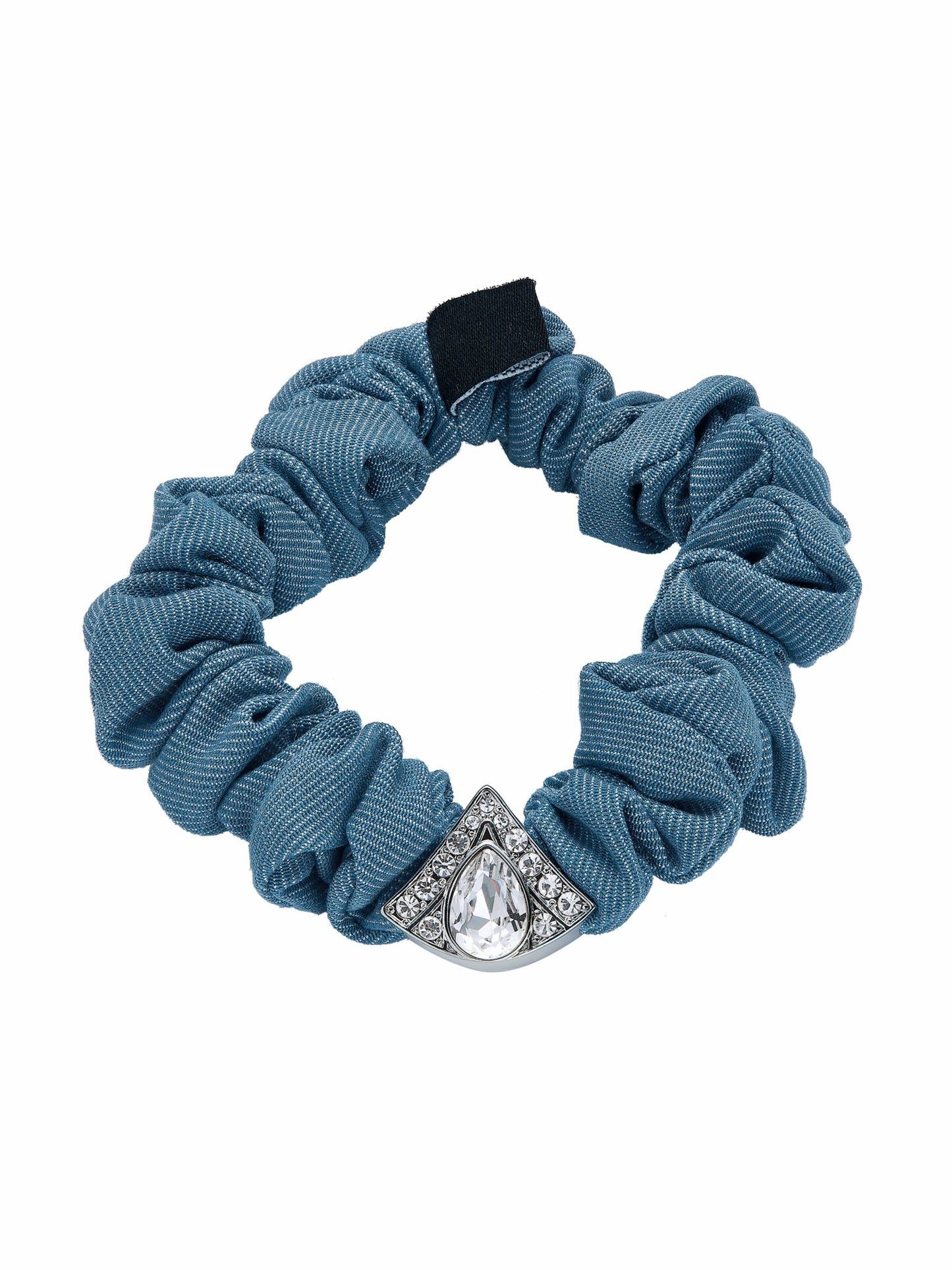 Nana Jacqueline Helene Crystal Denim Hair Scrunchie Set Blue
