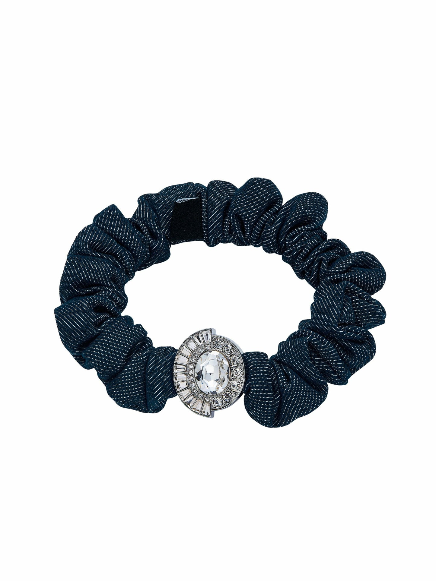 Nana Jacqueline Helene Crystal Denim Hair Scrunchie Set Blue