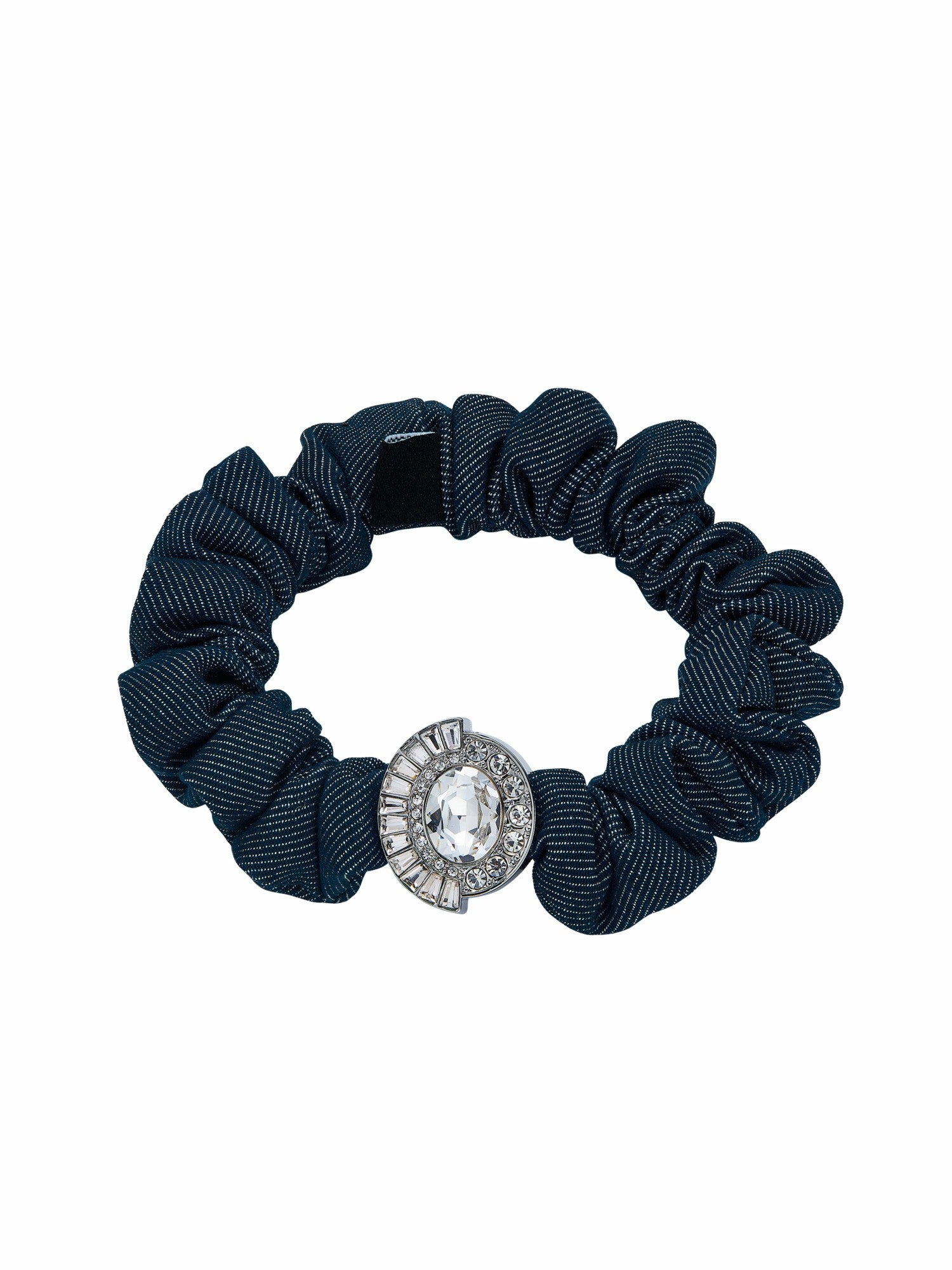 Nana Jacqueline Helene Crystal Denim Hair Scrunchie Set Blue