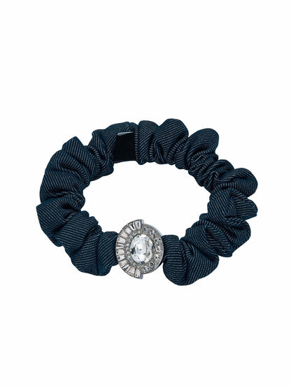 Nana Jacqueline Helene Crystal Denim Hair Scrunchie Set Blue