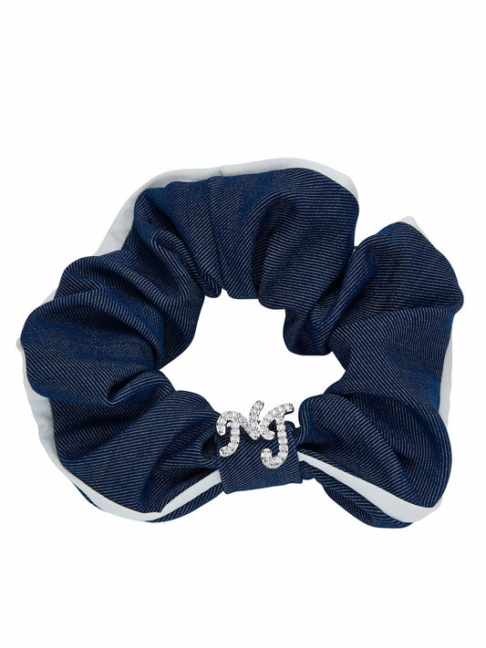 Nana Jacqueline Aimee Crystal Denim Blue Scrunchie Blue