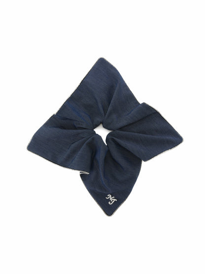 Nana Jacqueline Amara Crystal-Trim Denim Blue Hair Tie Blue