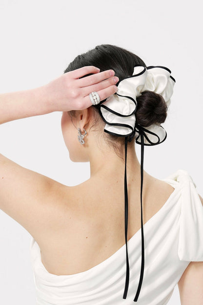 Nana Jacqueline Marlene Scrunchie: White Scrunchie for Bridal Shower White