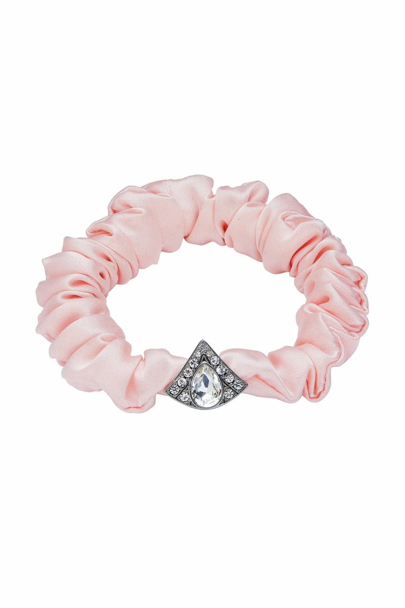 Nana Jacqueline Pastel Silk Scrunchie Set with Crystal Detail Yellow/Pink/Blue