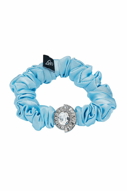 Nana Jacqueline Pastel Silk Scrunchie Set with Crystal Detail Yellow/Pink/Blue