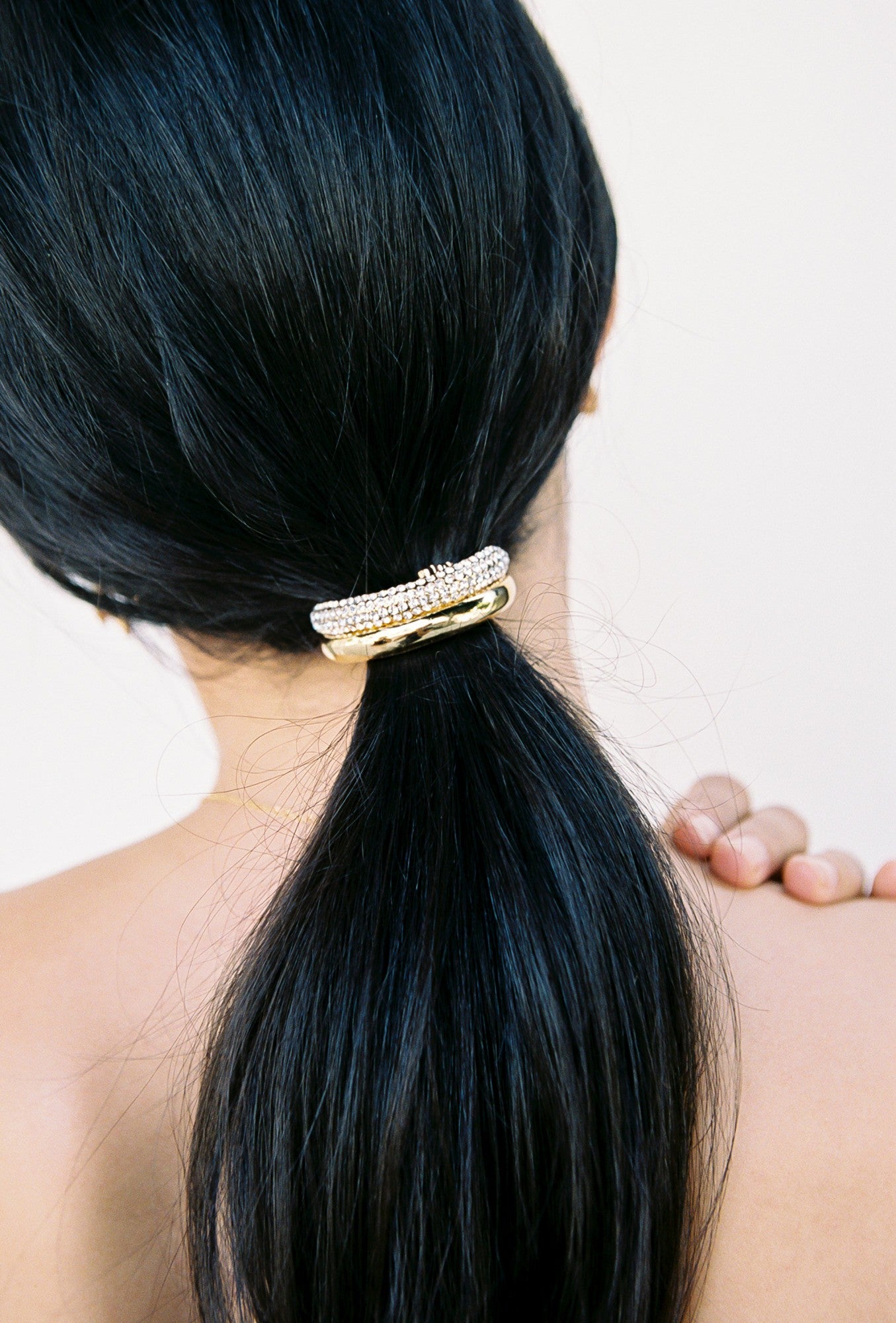 Nana Jacqueline Théa Hair Tie: Gold Hair Tie for Evening Hairstyles Gold