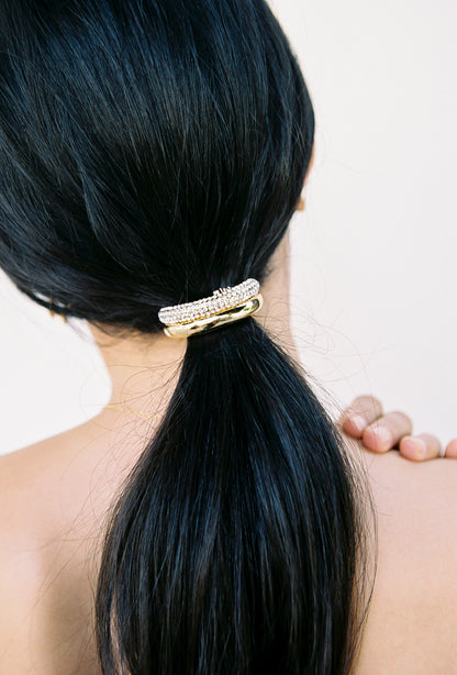 Nana Jacqueline Théa Hair Tie: Gold Hair Tie for Evening Hairstyles Gold