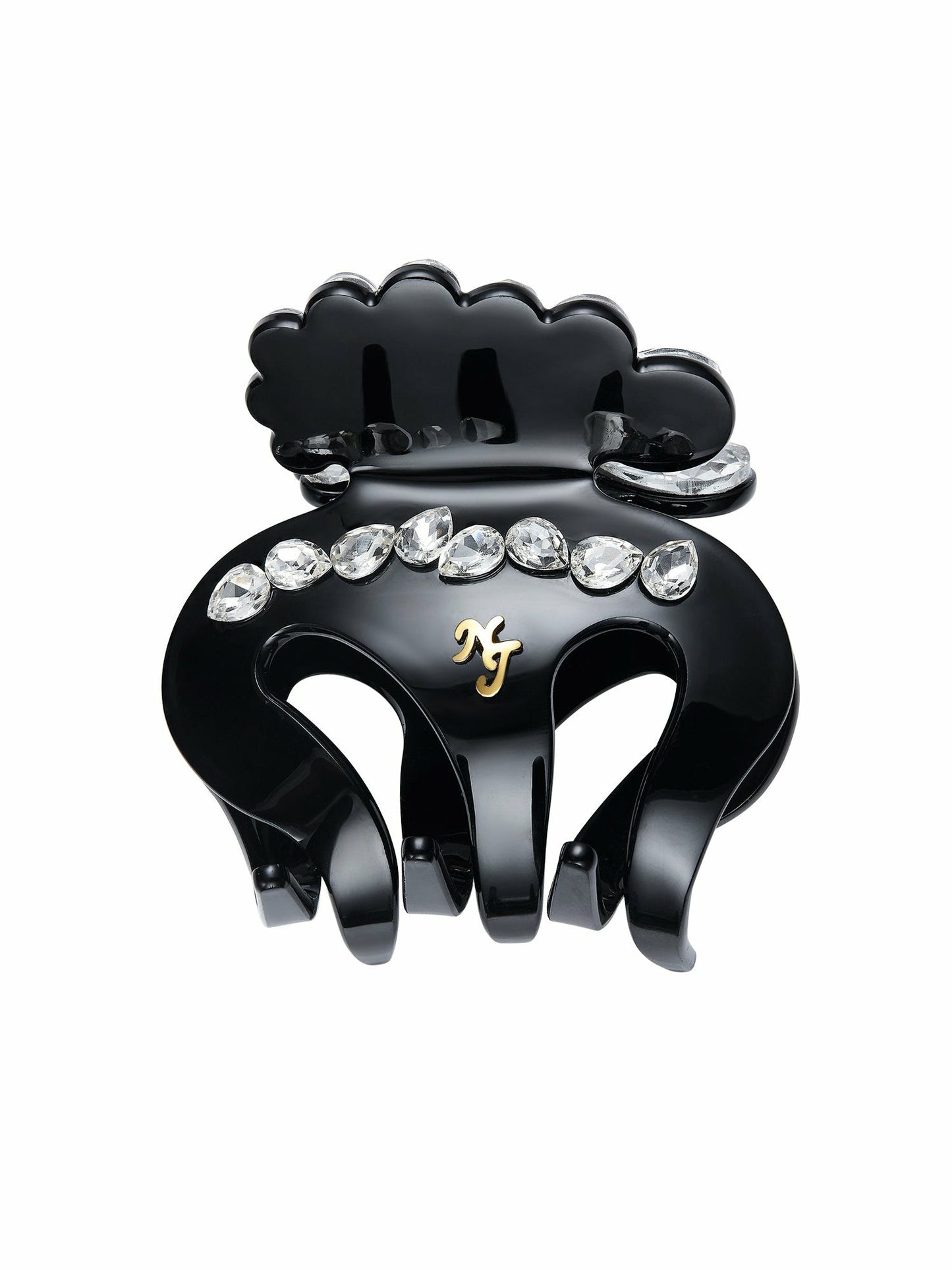Nana Jacqueline Ameline Crystal Mini Black Hair Claw Clip Black