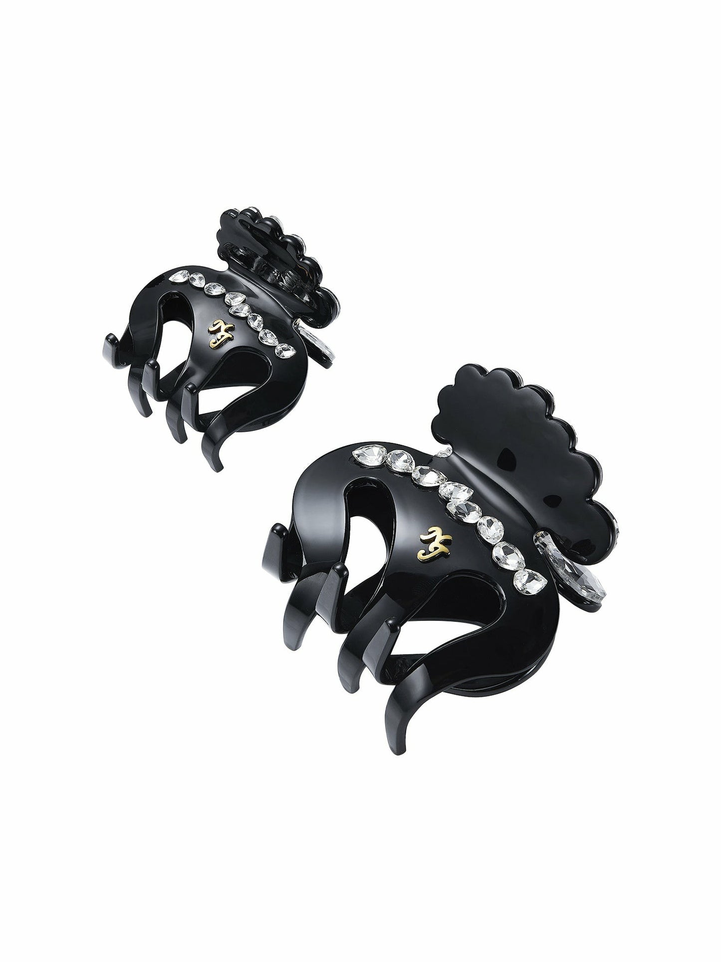 Nana Jacqueline Ameline Crystal Mini Black Hair Claw Clip Black