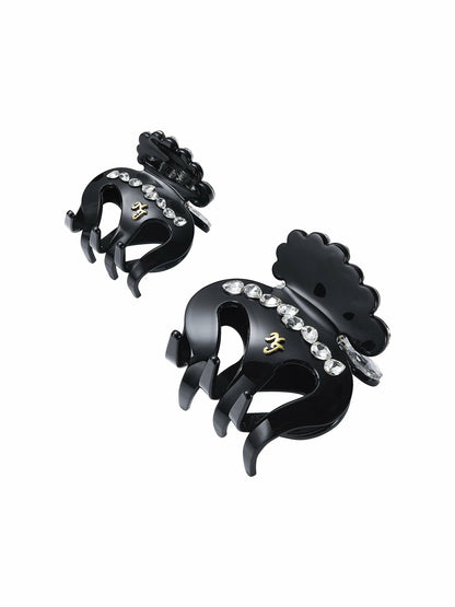 Nana Jacqueline Ameline Crystal Mini Black Hair Claw Clip Black