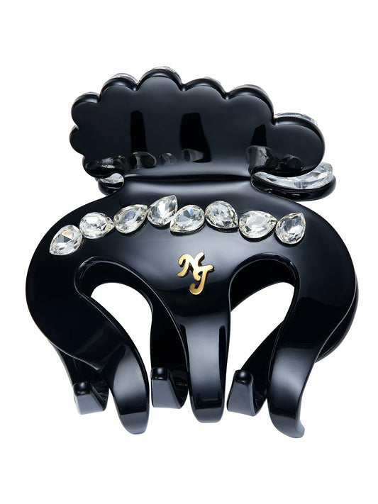 Nana Jacqueline Ameline Crystal Black Hair Claw Clip Black