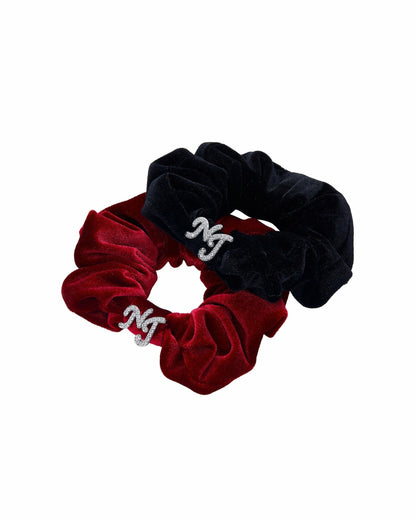 Nana Jacqueline J’adore Velvet Scrunchie: Black Hair Accessory for Cocktail Party Black