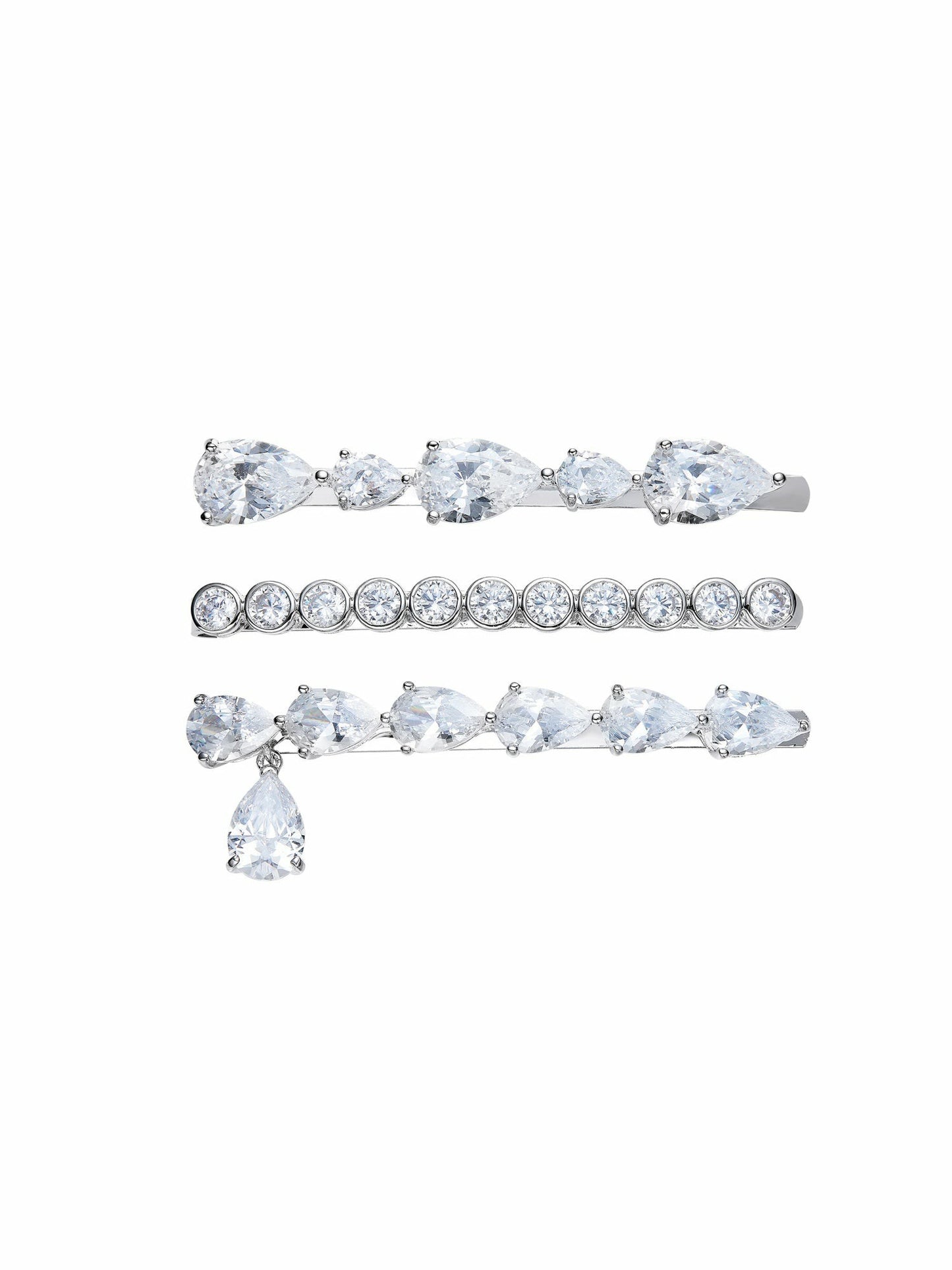 Nana Jacqueline Adriana Crystal Hair Clip Set White