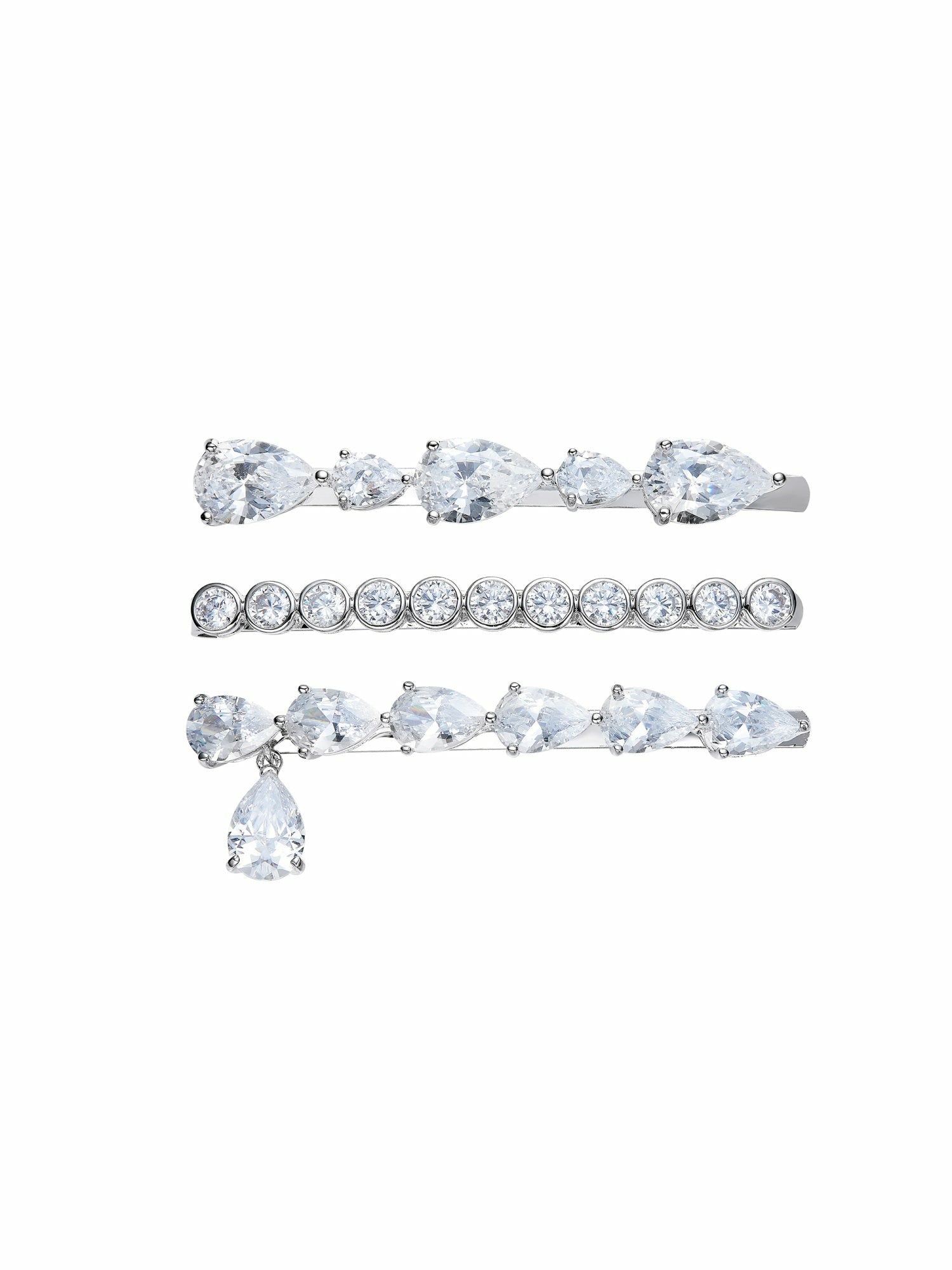 Nana Jacqueline Adriana Crystal Hair Clip Set White