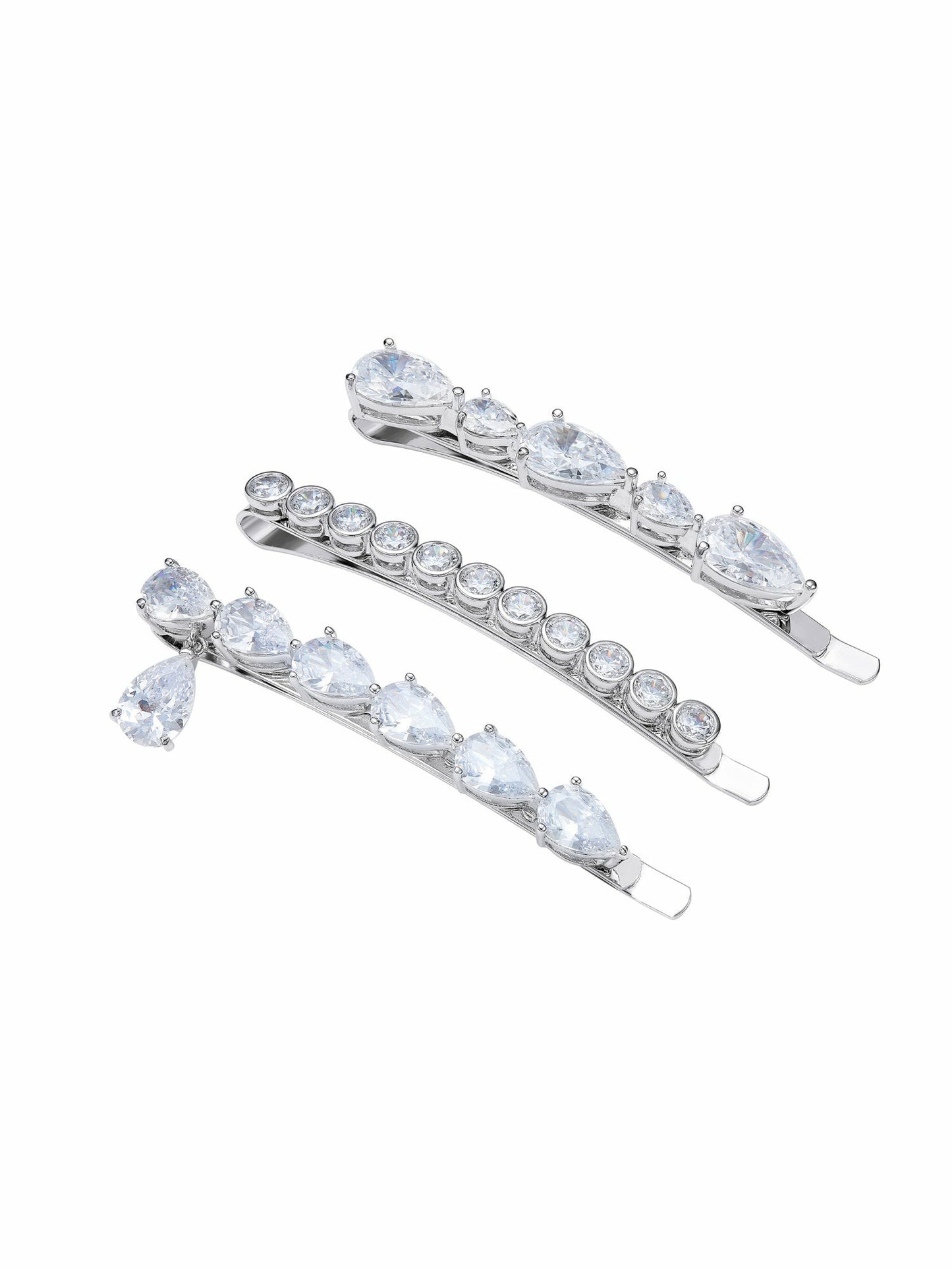 Nana Jacqueline Adriana Crystal Hair Clip Set White