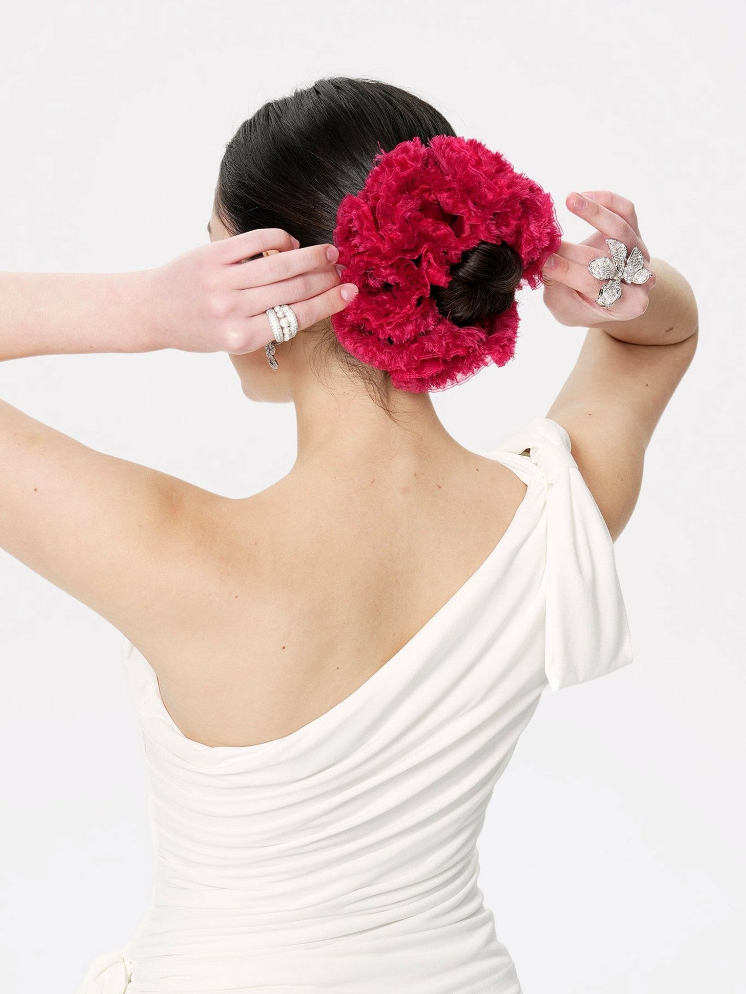 Nana Jacqueline Amani Scrunchie: Red Hair Scrunchie for Date Night Red