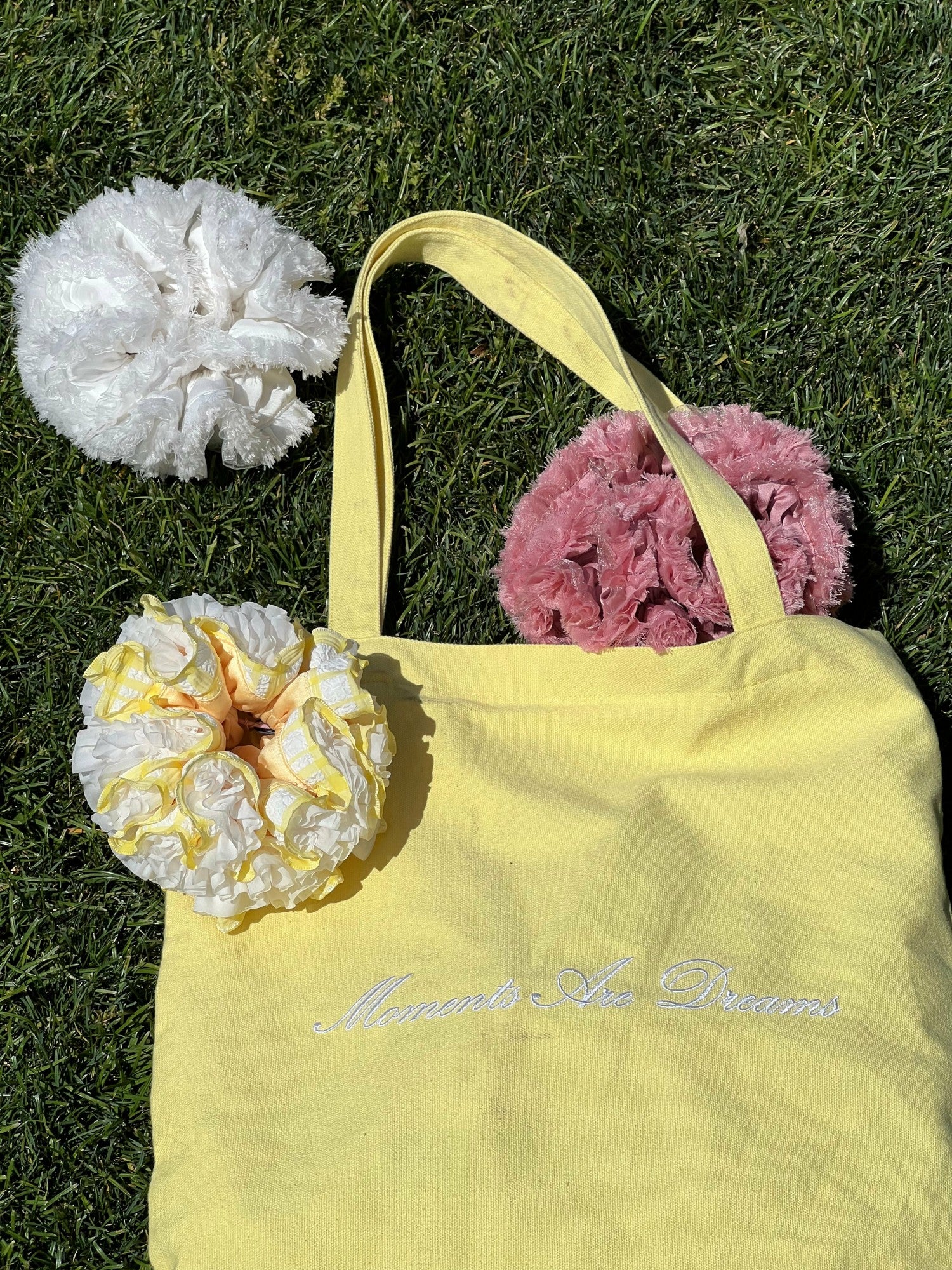 Nana Jacqueline Amani Scrunchie: Yellow Hair Accessory for Brunch Yellow