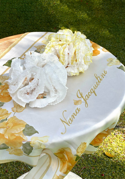Nana Jacqueline Amani Scrunchie: White Scrunchie for Bridal Shower White