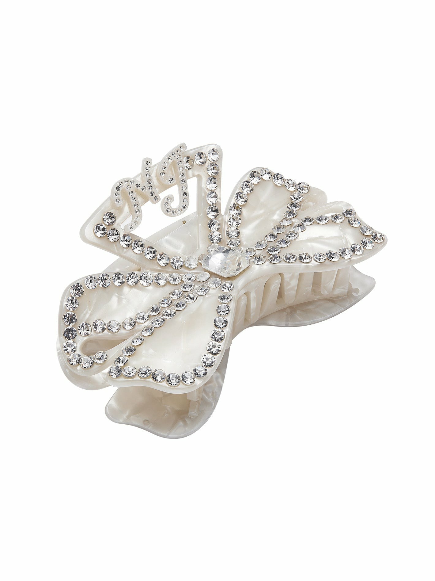 Nana Jacqueline Sydney Hair Clip: White Hair Clip for Bridal Shower White