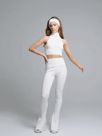 Nana Jacqueline Gemma Headband: White Headband for Resort Outfit White