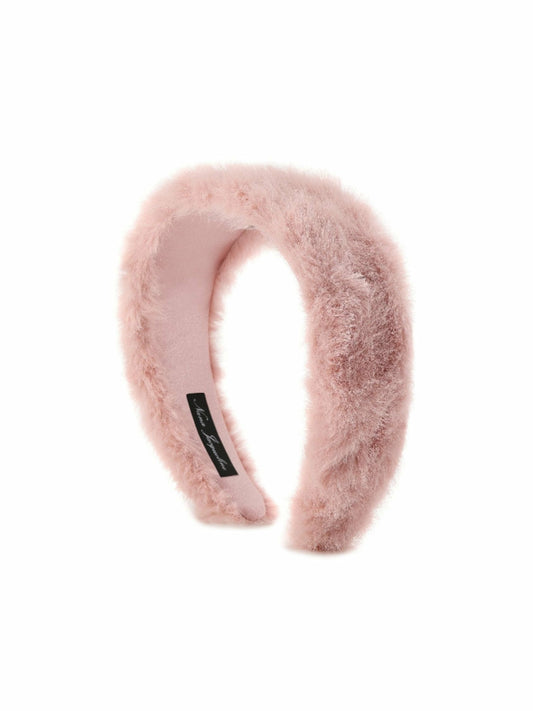 Nana Jacqueline Melanie Fur Headband: Pink Headband for Holiday Party Pink