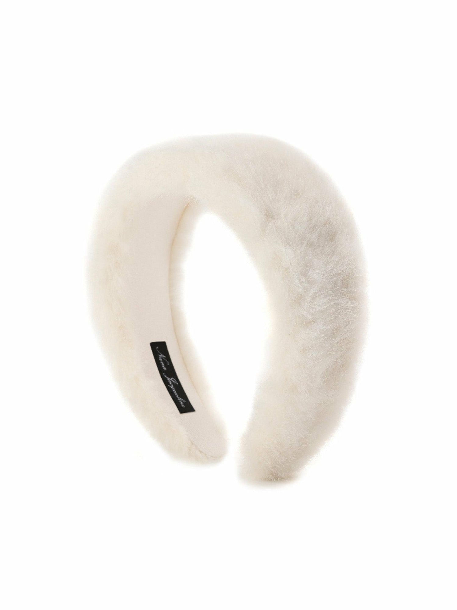 Nana Jacqueline Melanie Fur Headband: White Headband for Winter Party White