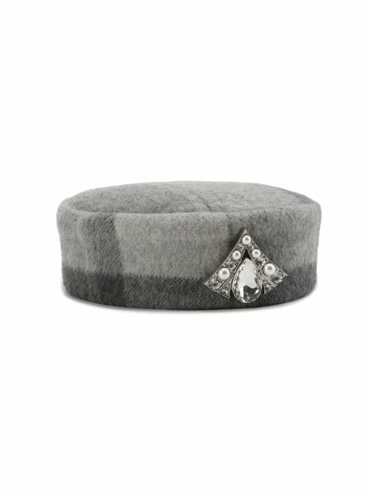 Nana Jacqueline Cindy Diamond Hat: Grey Hat for Cocktail Party Grey