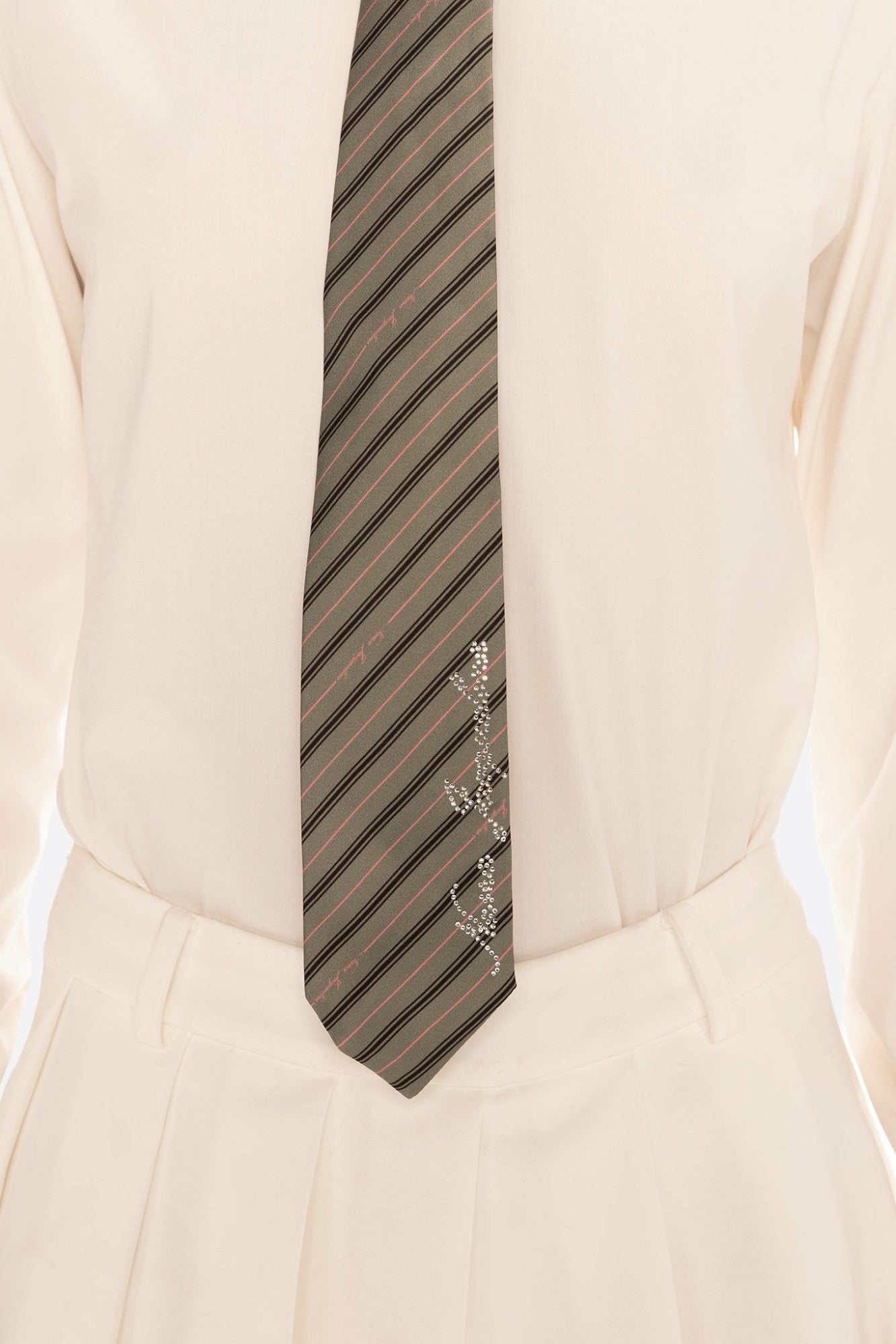 Nana Jacqueline Amber Tie: Gray Tie for Preppy Outfit Gray