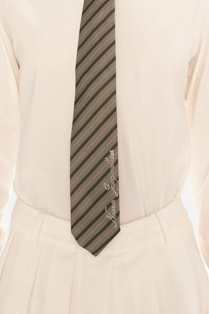 Nana Jacqueline Amber Tie: Gray Tie for Preppy Outfit Gray