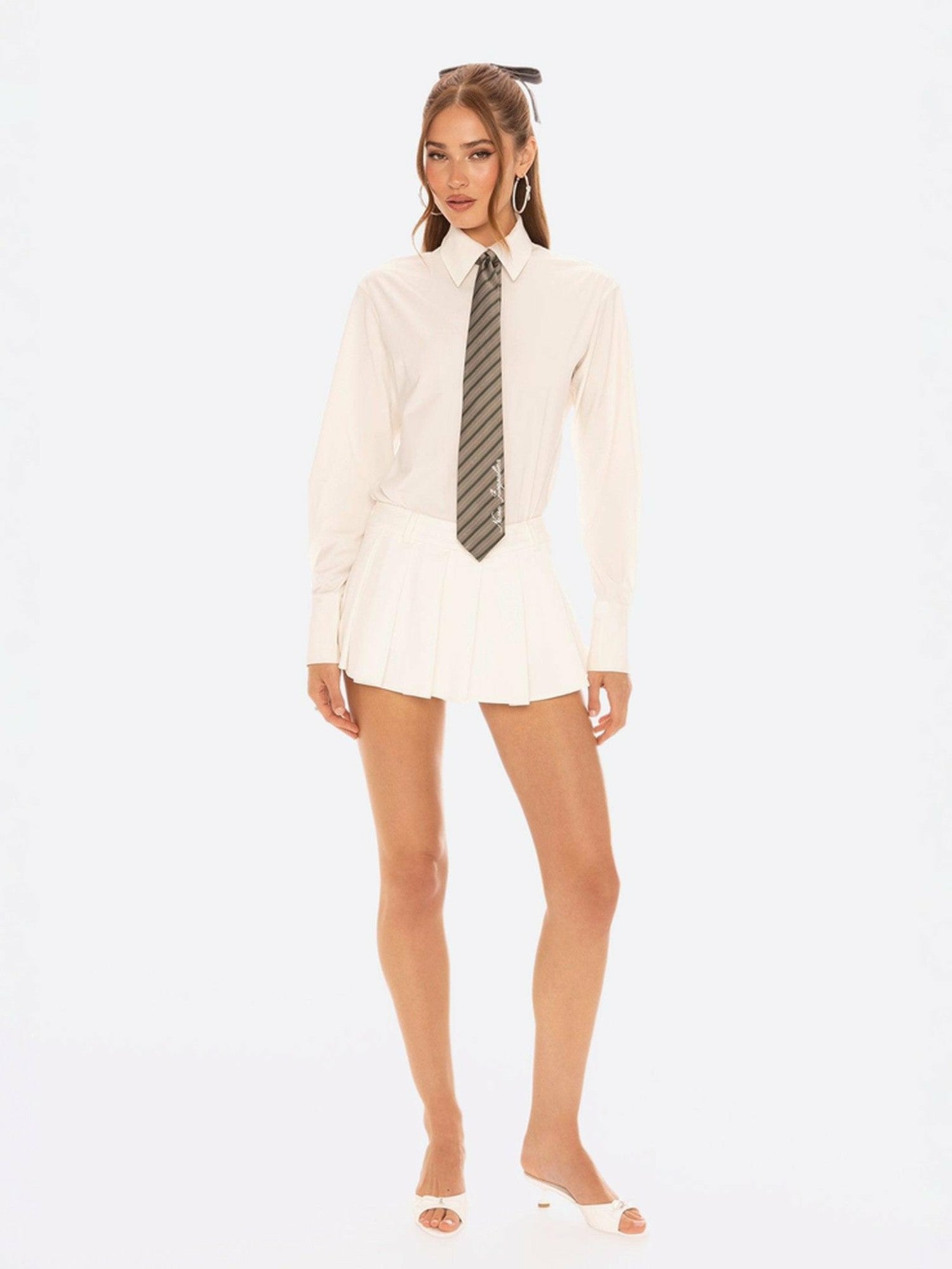Nana Jacqueline Amber Tie: Gray Tie for Preppy Outfit Gray