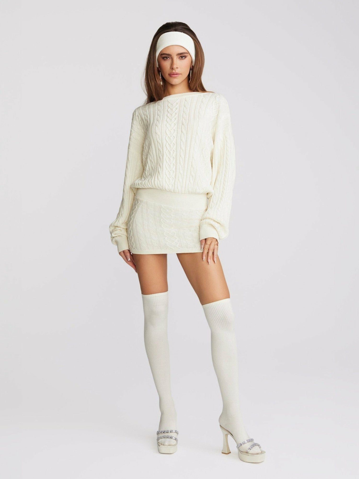 Nana Jacqueline Kendall Leg Warmers: White Leg Warmers for Dance Practice White