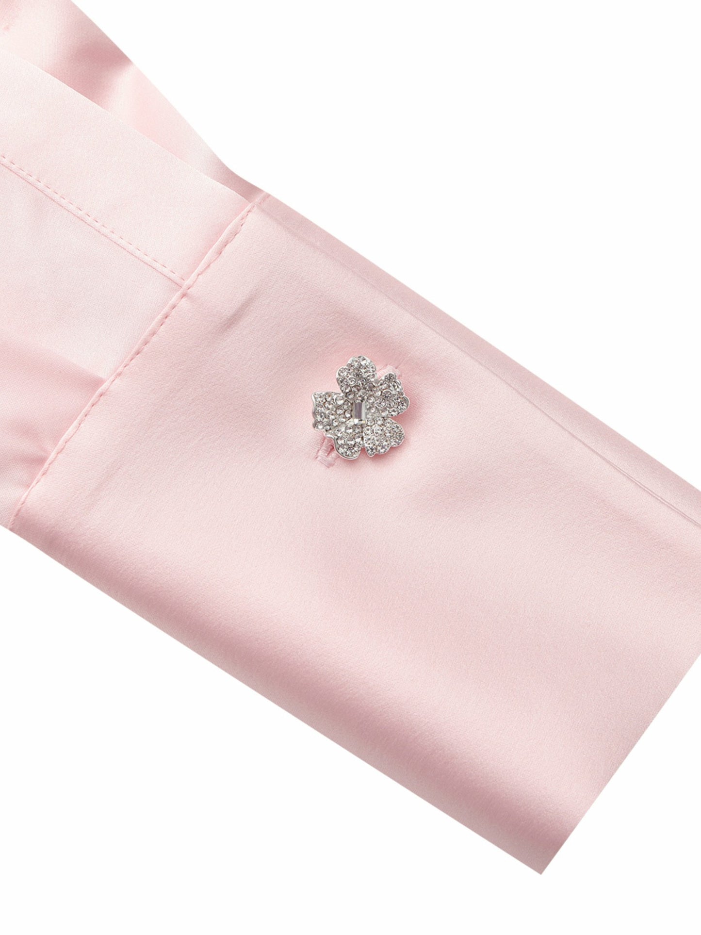 Nana Jacqueline Eva Tie-Back Satin Pink Shirt Pink