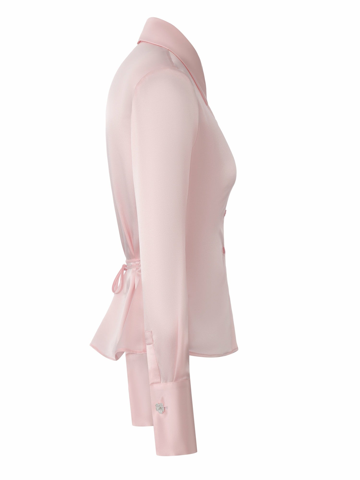 Nana Jacqueline Eva Tie-Back Satin Pink Shirt Pink