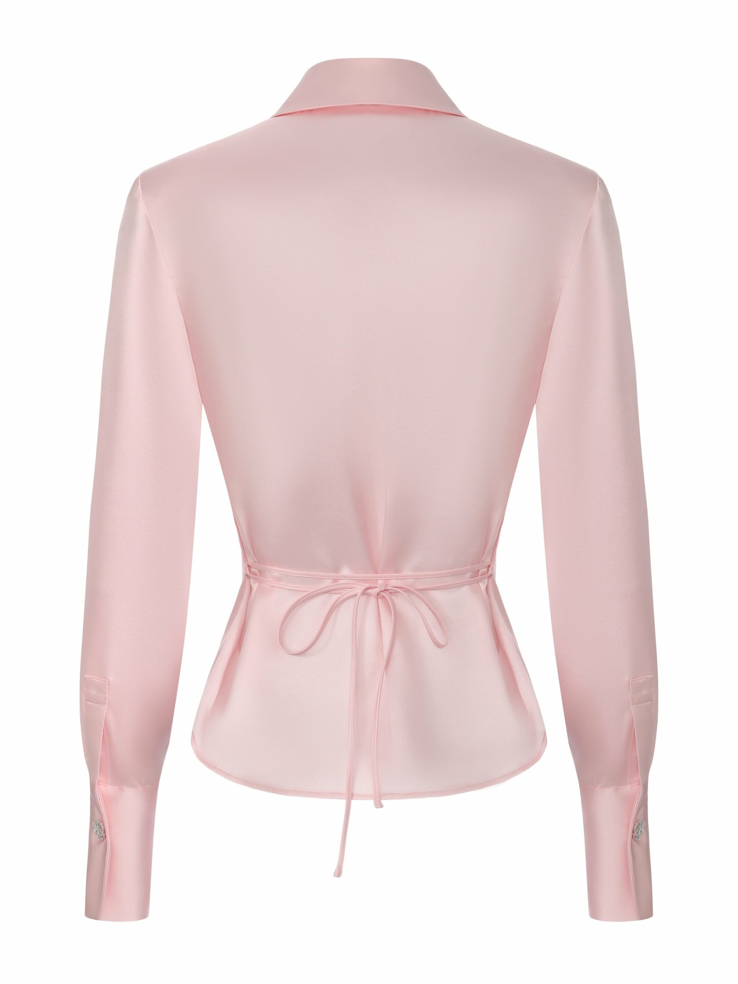 Nana Jacqueline Eva Tie-Back Satin Pink Shirt Pink