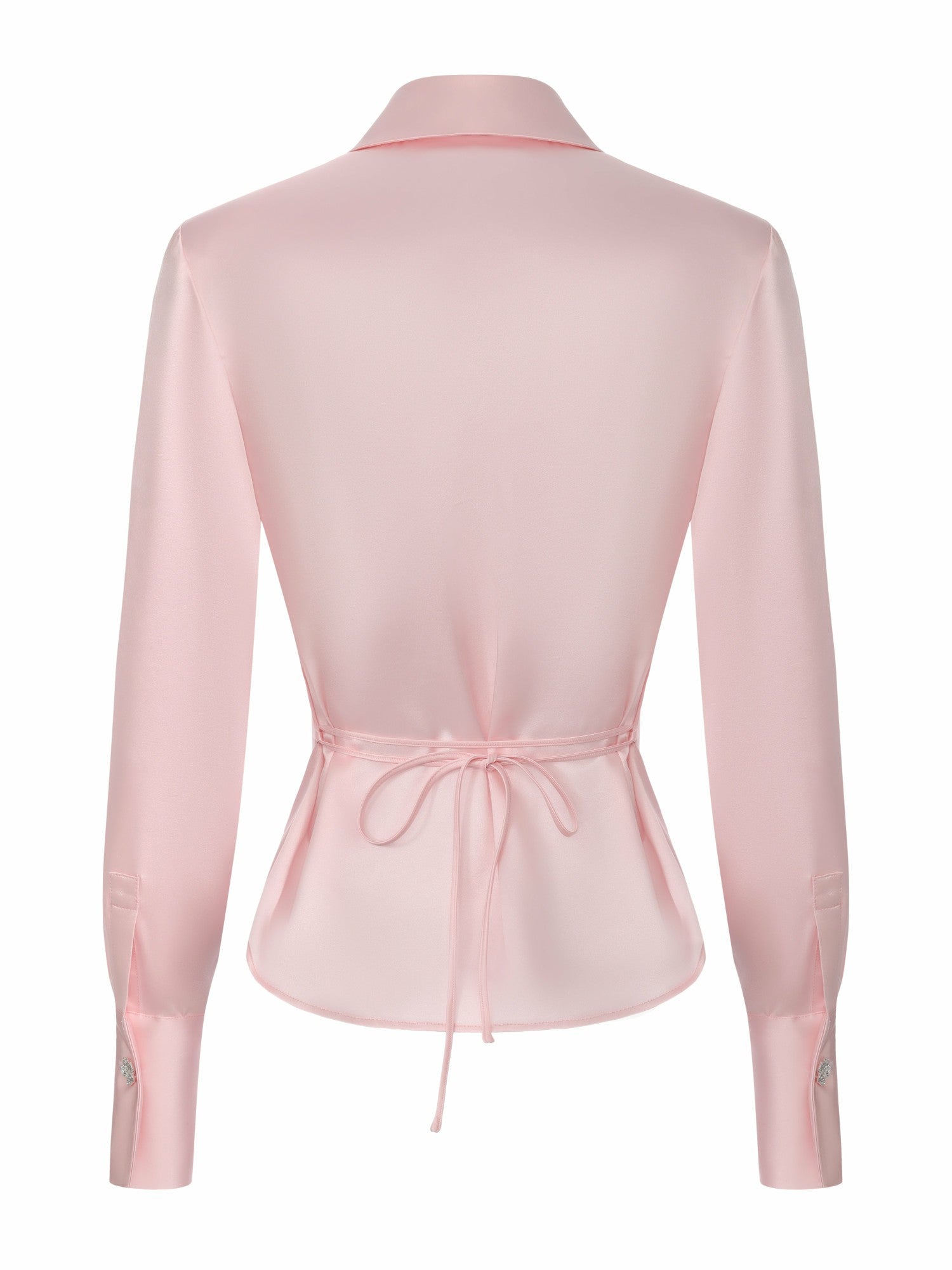 Nana Jacqueline Eva Tie-Back Satin Pink Shirt Pink
