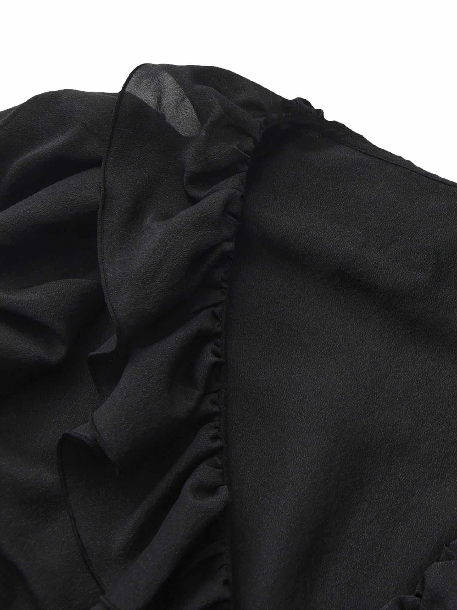 Nana Jacqueline Charlotte Ruffle V-Neck Black Wrap Top Black